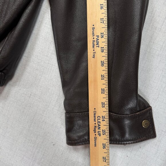 Vintage Columbia Leather Bomber Jacket Brown Zip Front Pockets Lined Size XL - Picture 16 of 16